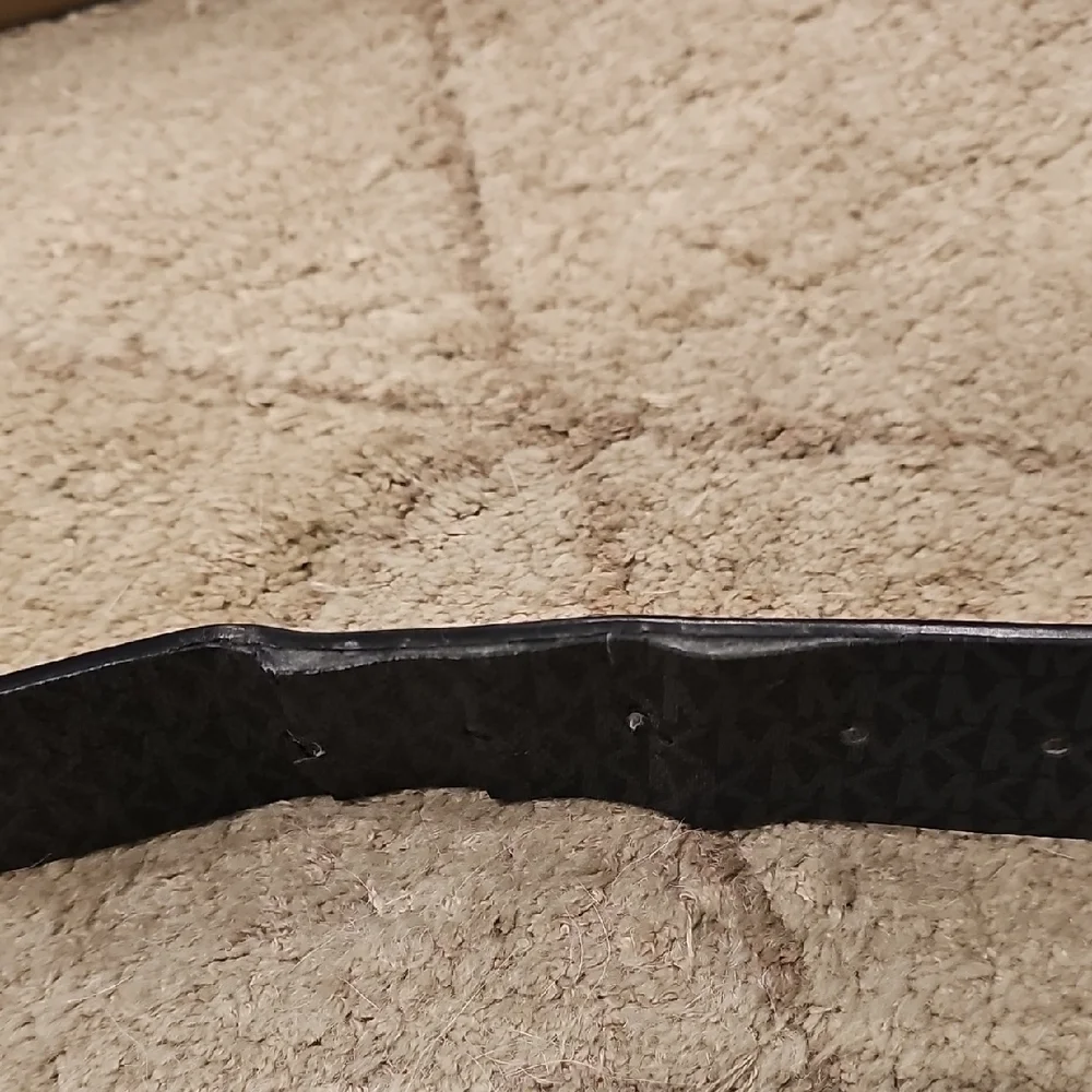 Michael Kors Black and Silver Logo Belt